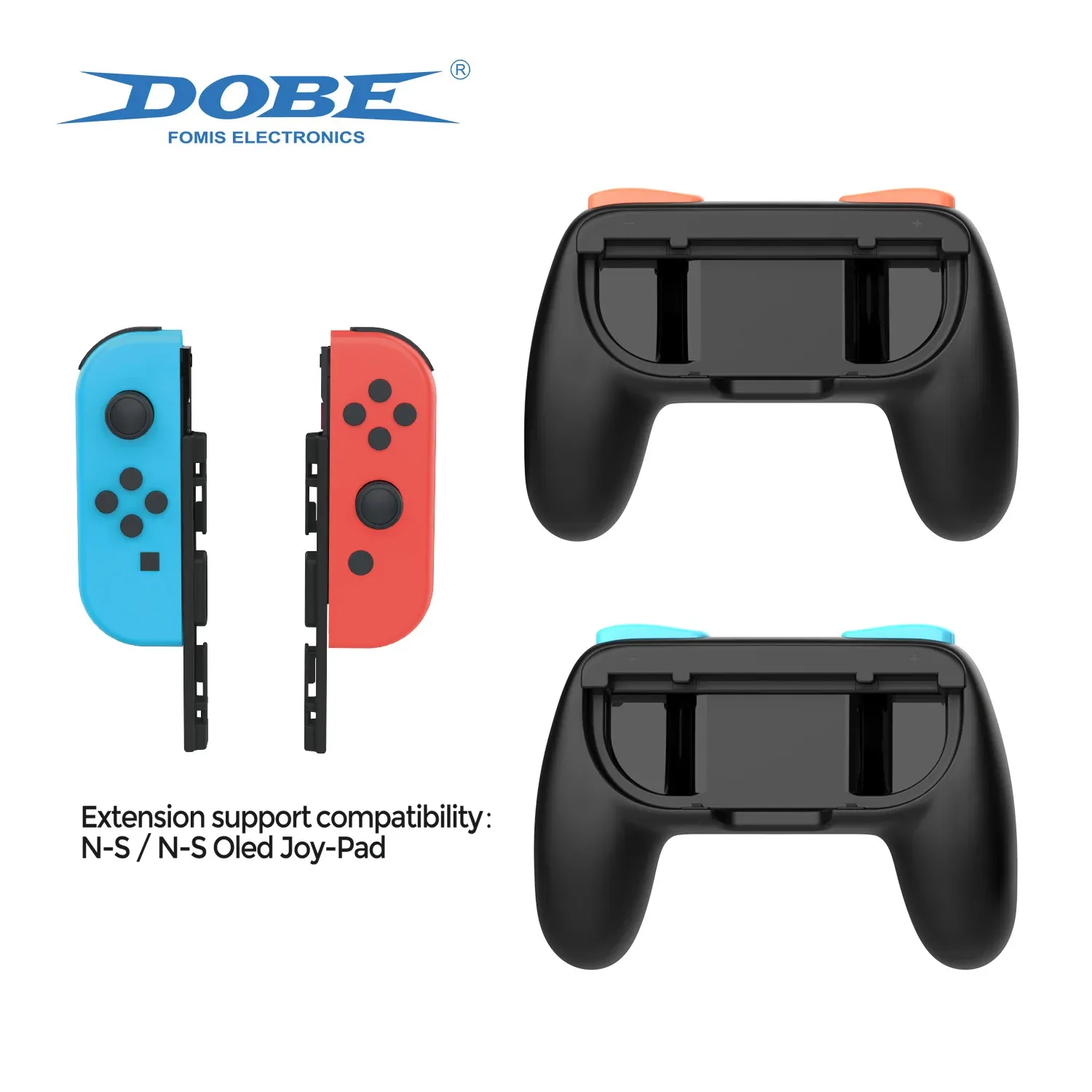 DOBE Poignée ergonomique TNS-3162S pour Nintendo Switch 2 / Switch 1, compatible Joy-Con, lot de poignées gauche et droite 2