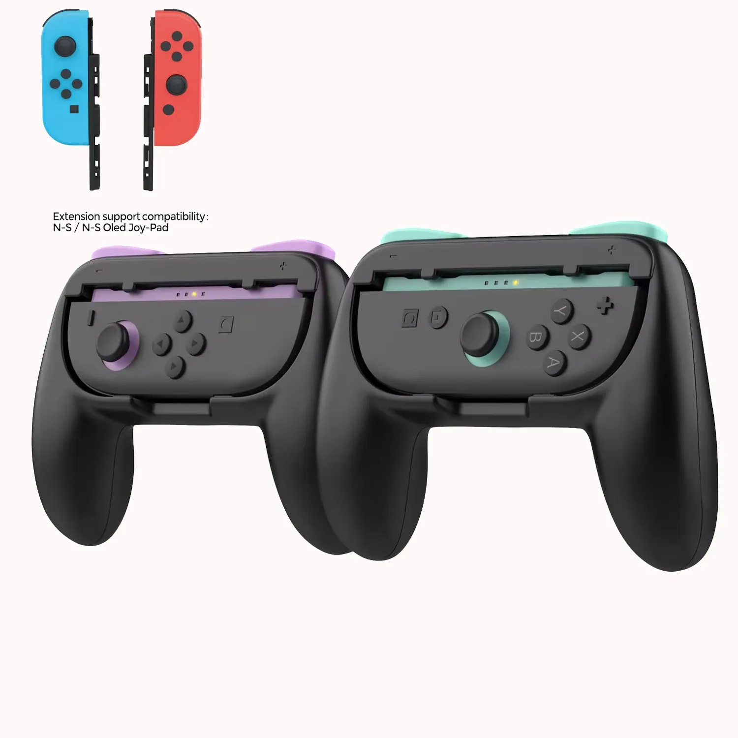 DOBE Poignée ergonomique TNS-3162S pour Nintendo Switch 2 / Switch 1, compatible Joy-Con, lot de poignées gauche et droite 8