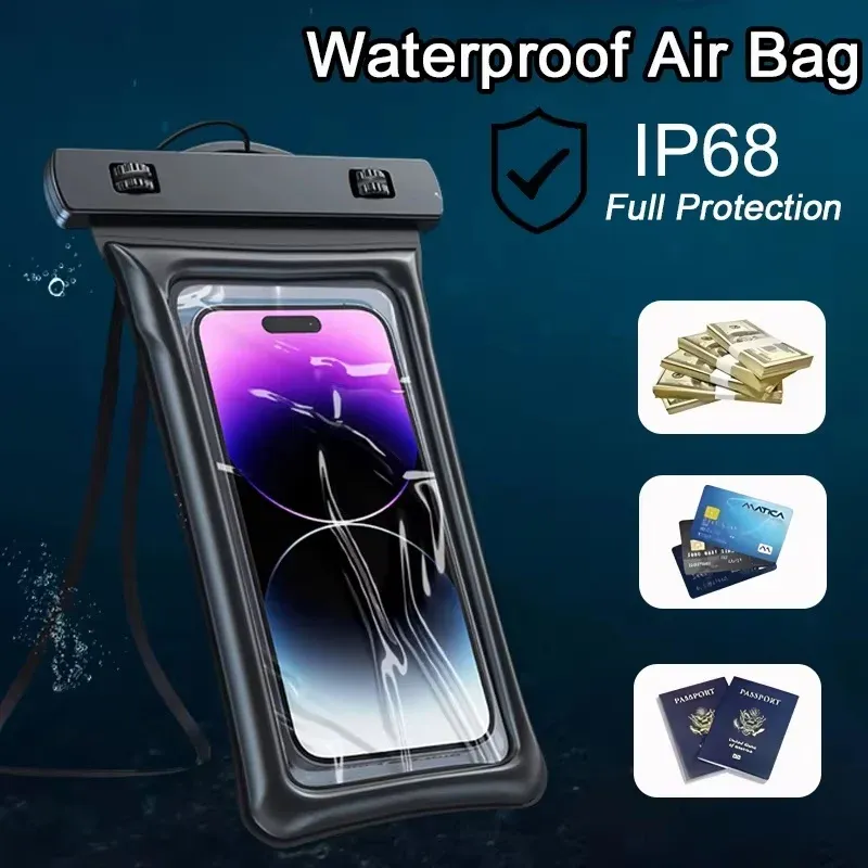 Étui de téléphone étanche IP68 en PVC, pochette de protection universelle pour natation et plongée compatible iPhone 15, iPhone 14, Xiaomi et Huawei