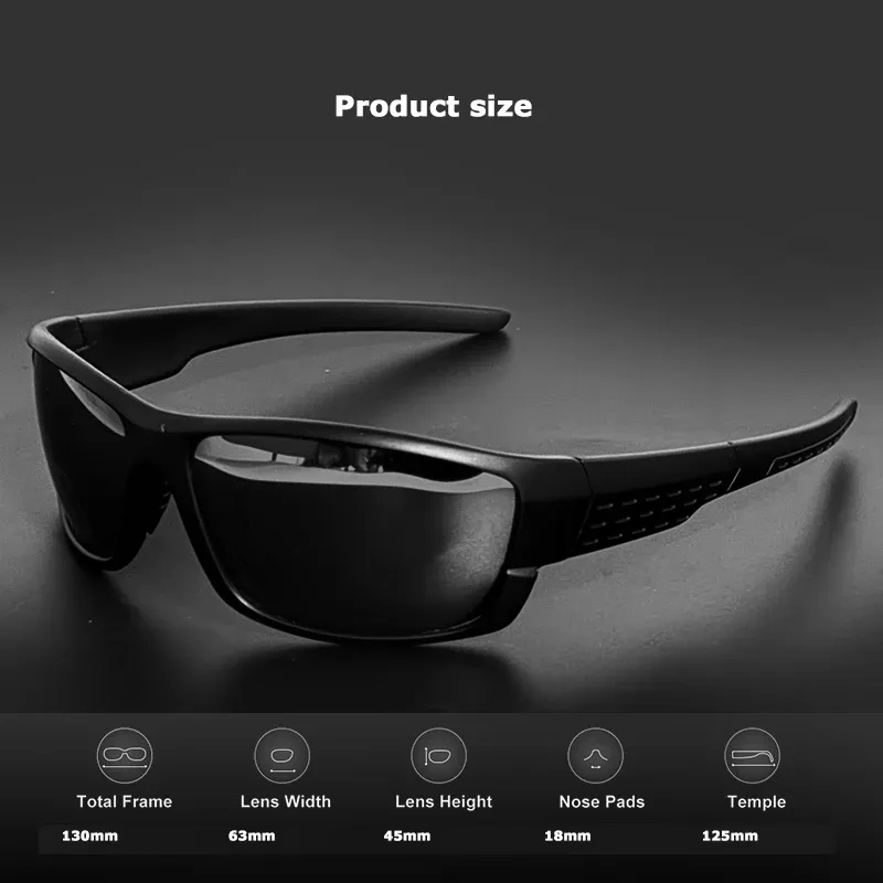 Lunettes de soleil de sport polarisées UV400 à verres photochromiques pour la pêche, les voyages, la course et la conduite 6
