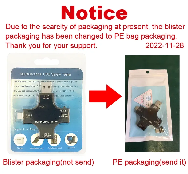 Contenu de la boîte du testeur USB Type-C