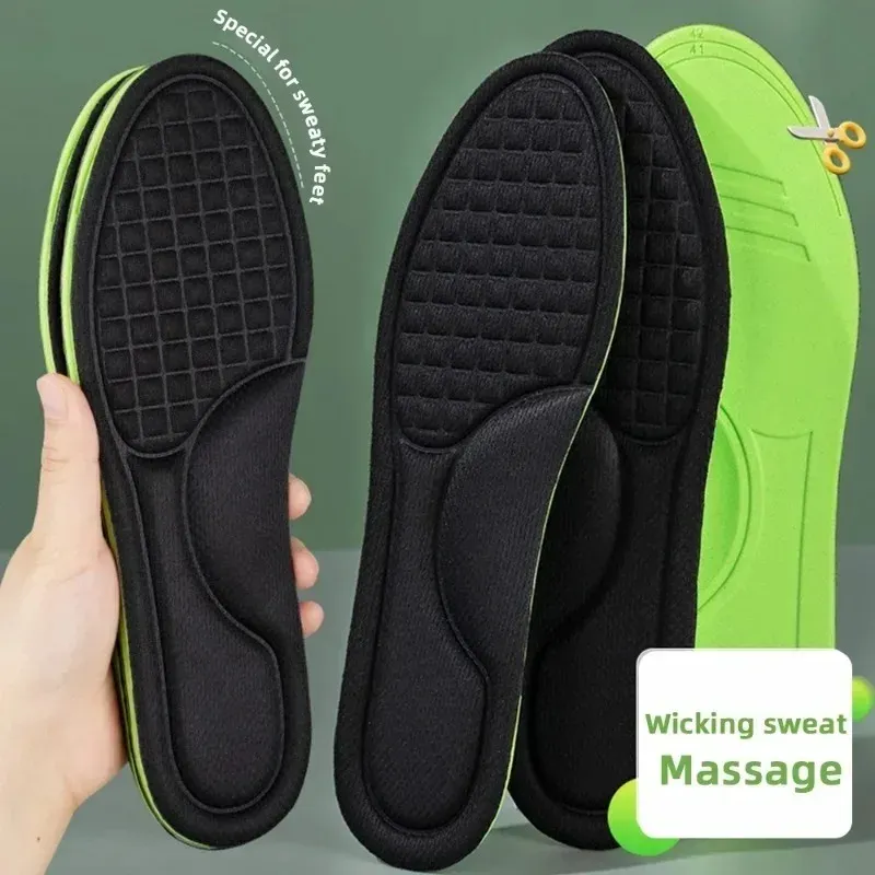 6 paires de semelles intérieures de soutien en mousse à mémoire de forme souple pour chaussures, accessoires absorbant la sueur et réduisant les odeurs 4