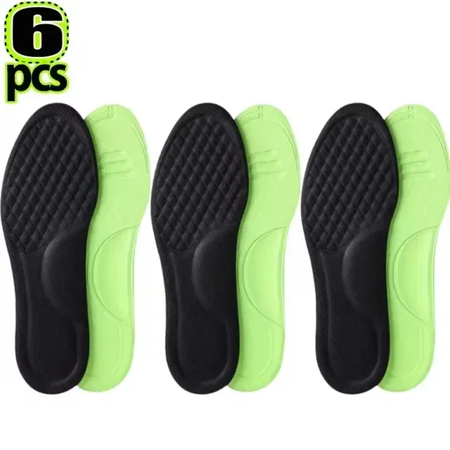 6 paires de semelles intérieures de soutien en mousse à mémoire de forme souple pour chaussures, accessoires absorbant la sueur et réduisant les odeurs 11