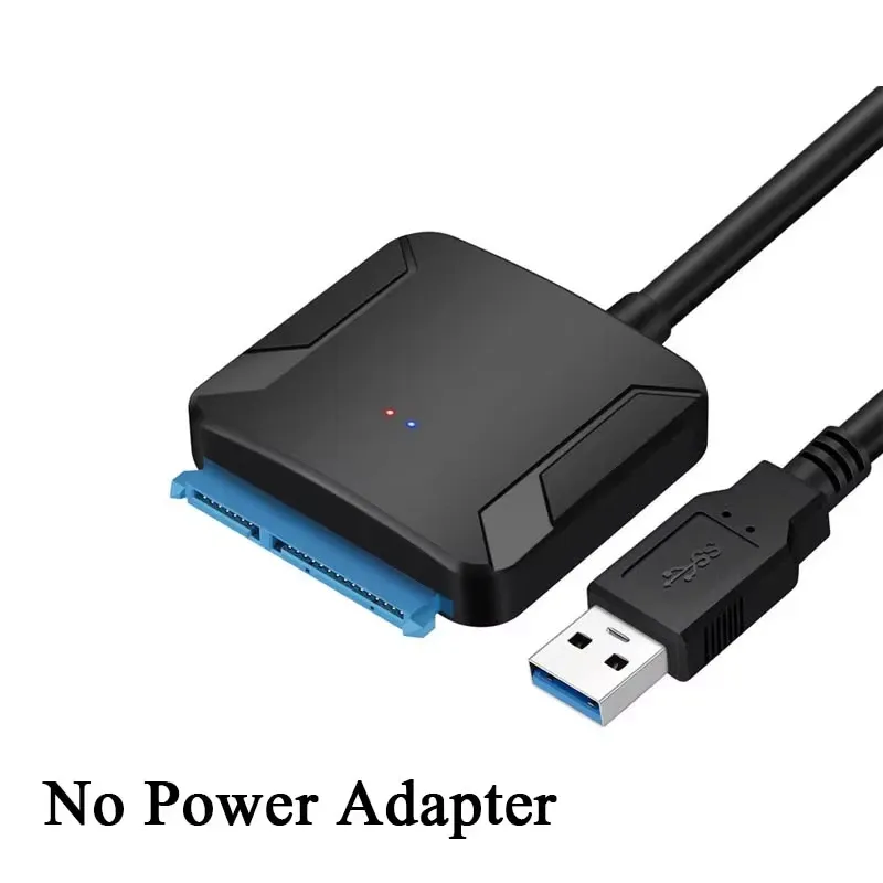 Câble adaptateur USB 3.0 vers SATA III pour disque dur 3,5 pouces, convertisseur pour SSD et HDD 2,5 pouces, avec adaptateur d'alimentation 12 V/2 A 7