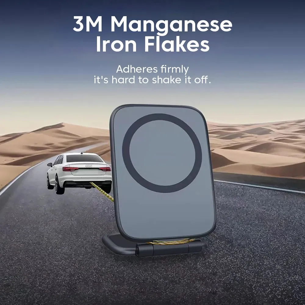 Support de téléphone magnétique ultra-mince pour voiture, réglable et pliable, anti-vibrations, pour navigation embarquée, accessoire universel 2