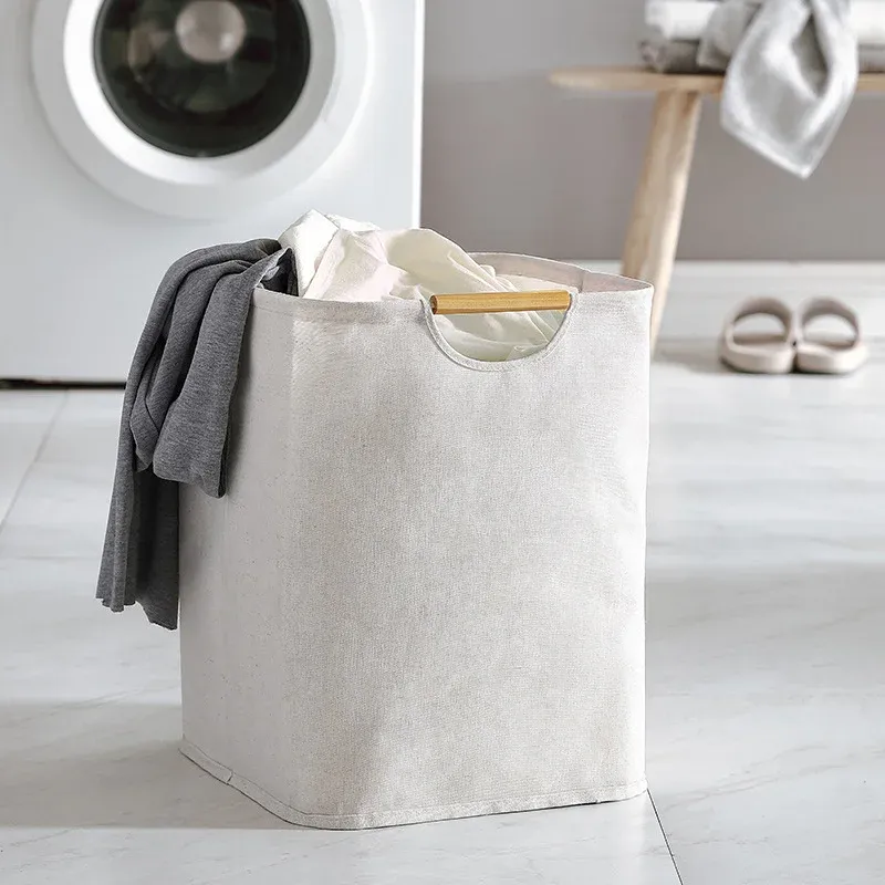 Panier à linge pliable à grande capacité avec poignée, organisateur pour vêtements sales 4