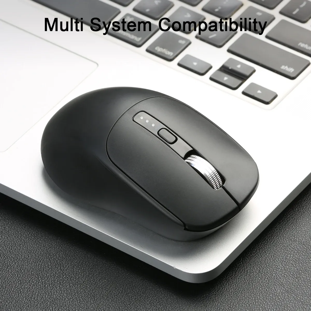 Souris sans fil ergonomique 2,4 GHz avec récepteur USB et Bluetooth, compatible iPad, MacBook, tablette, ordinateur portable et PC, idéale pour le bureau 5