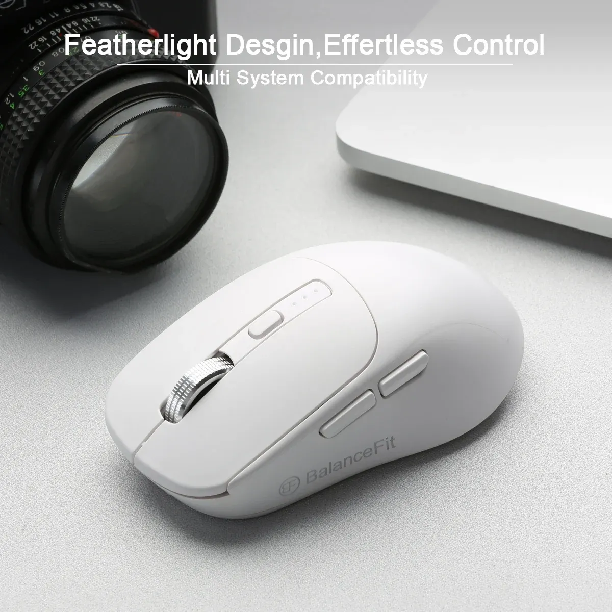 Souris sans fil ergonomique 2,4 GHz avec récepteur USB et Bluetooth, compatible iPad, MacBook, tablette, ordinateur portable et PC, idéale pour le bureau 6