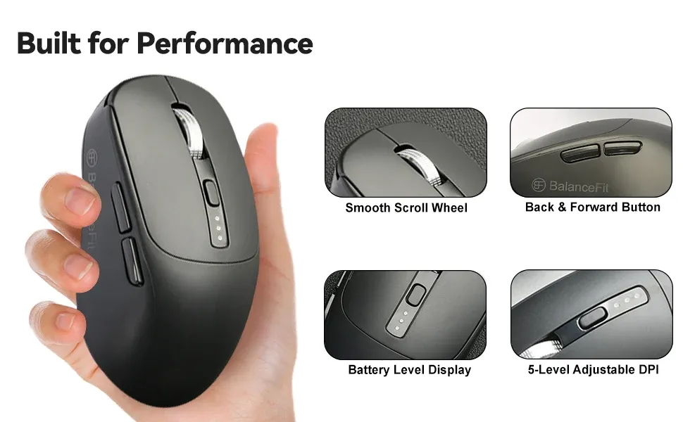 Souris sans fil en situation de travail nomade
