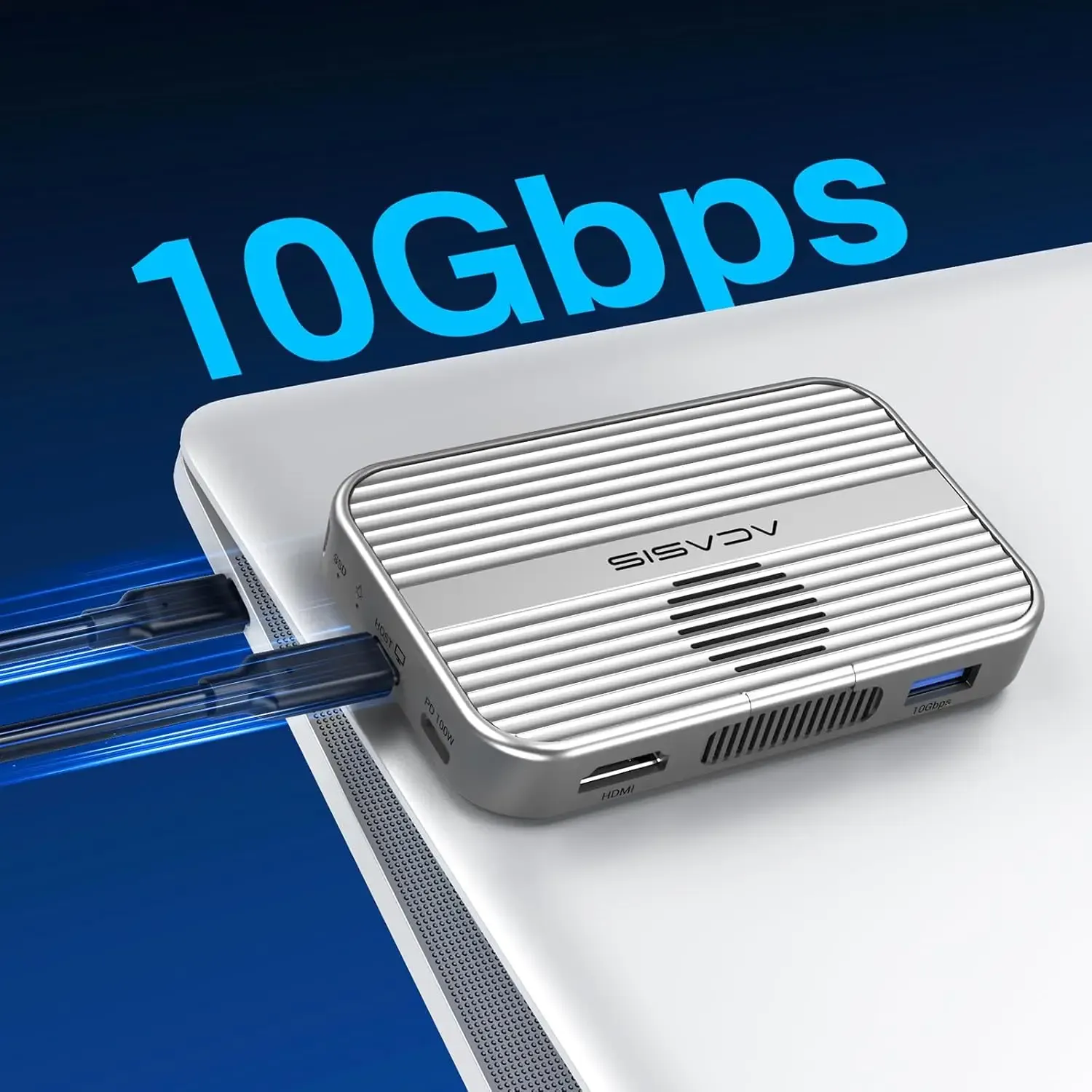 Acasis – Boîtier magnétique M.2 NVMe SSD et station d'accueil USB-C 10 Gbit/s avec ventilateur, HDMI 4K@60 Hz, lecteur SD/TF, Power Delivery 100 W, compatible iPhone 17 et 16 4