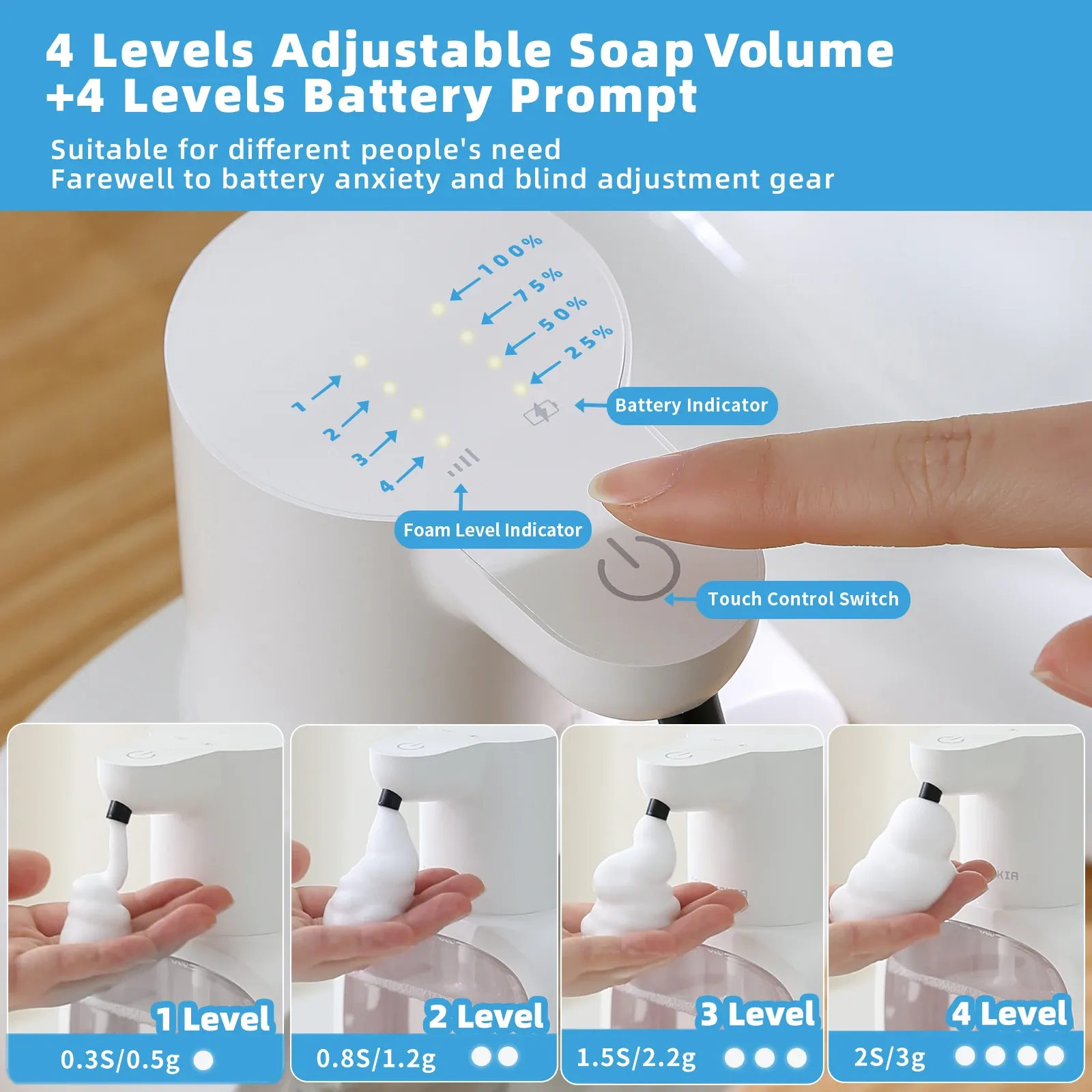 Distributeur automatique de savon mural en mousse, machine à laver les mains intelligente, rechargeable 500 ml, capteur infrarouge pour salle de bain, nouveau 5