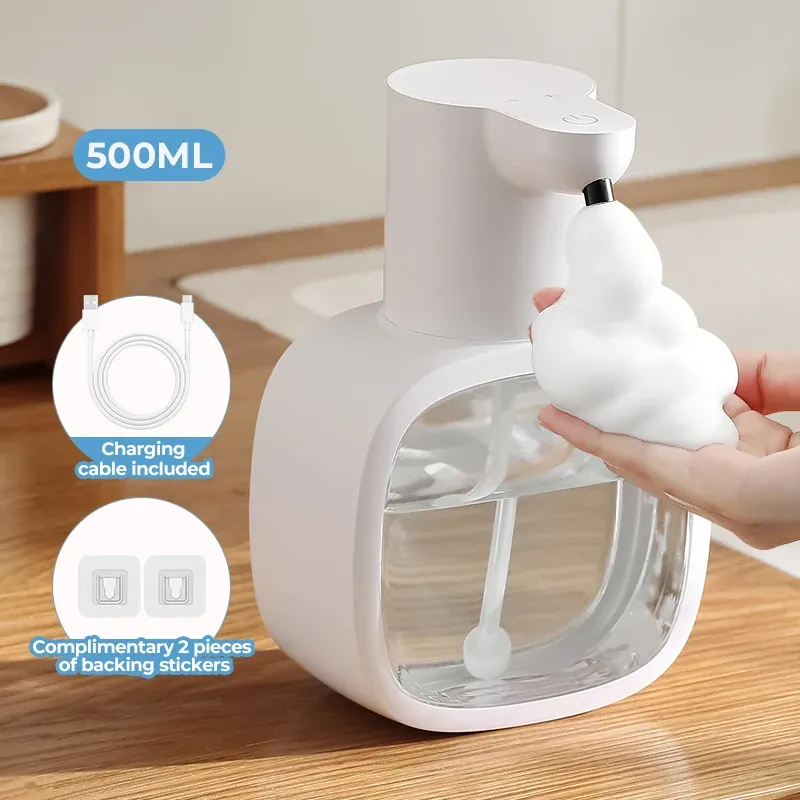 Distributeur automatique de savon mural en mousse, machine à laver les mains intelligente, rechargeable 500 ml, capteur infrarouge pour salle de bain, nouveau 10