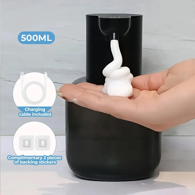 Distributeur automatique de savon mural en mousse, machine à laver les mains intelligente, rechargeable 500 ml, capteur infrarouge pour salle de bain, nouveau 7