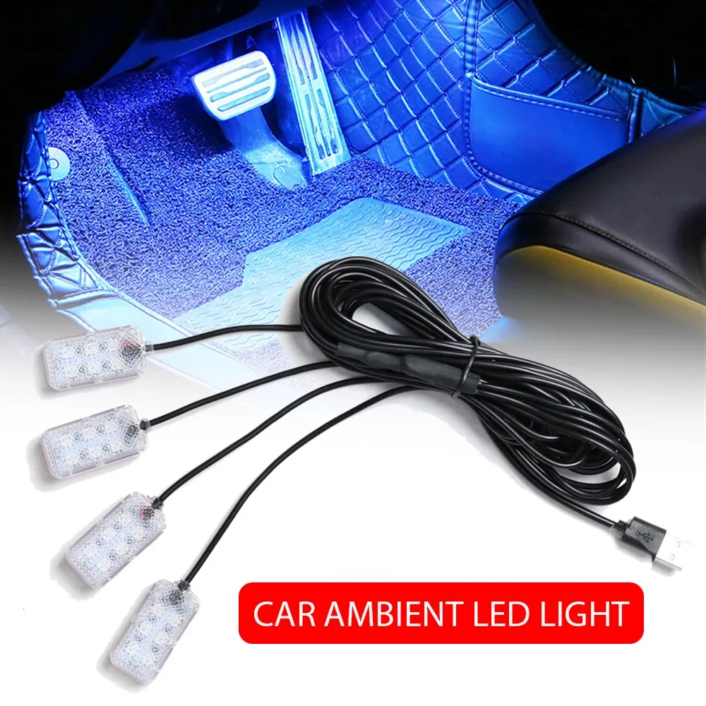 Bande lumineuse LED pour habitacle de voiture, kit d'éclairage d'ambiance rose