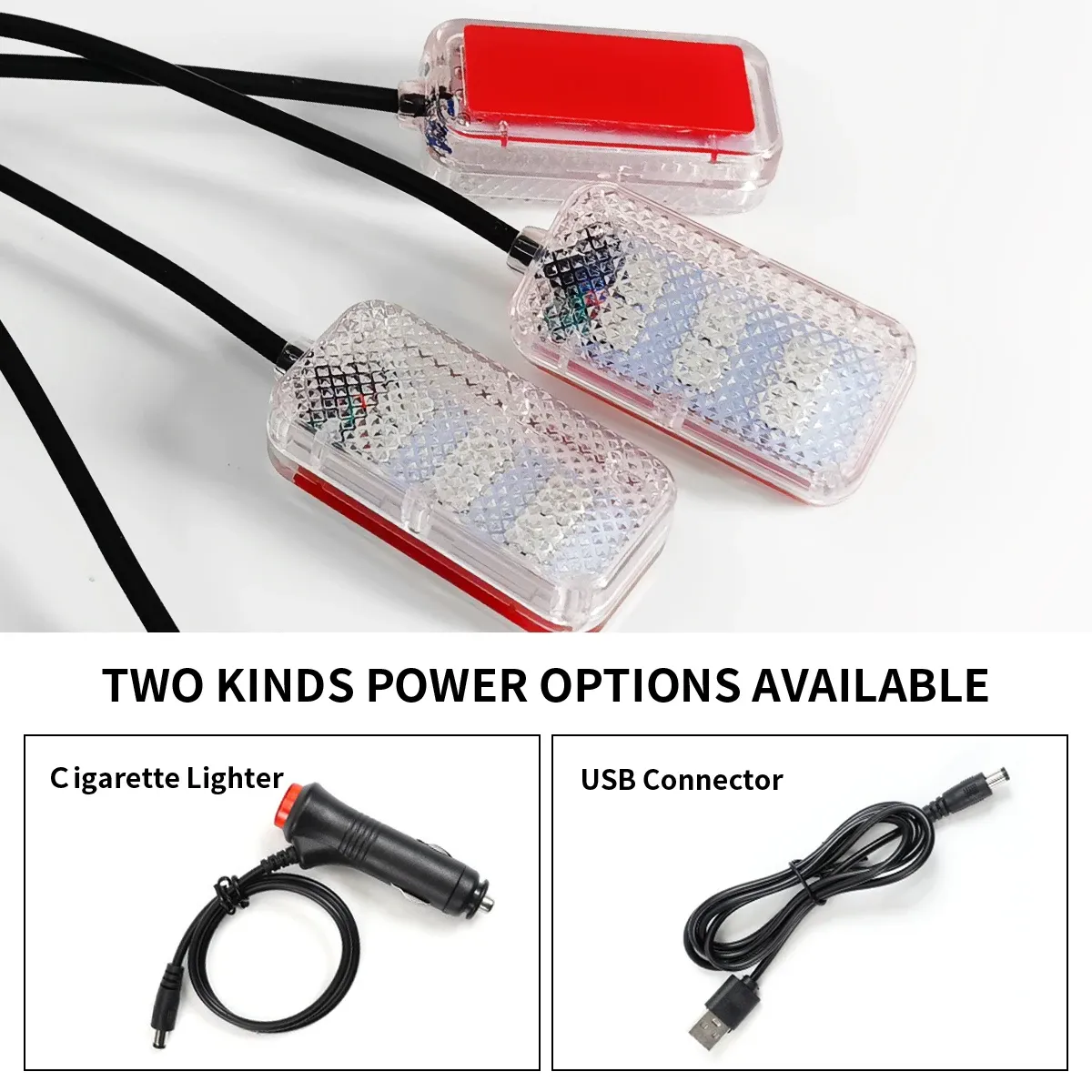 Bande lumineuse LED pour habitacle de voiture, kit d'éclairage d'ambiance rose 4