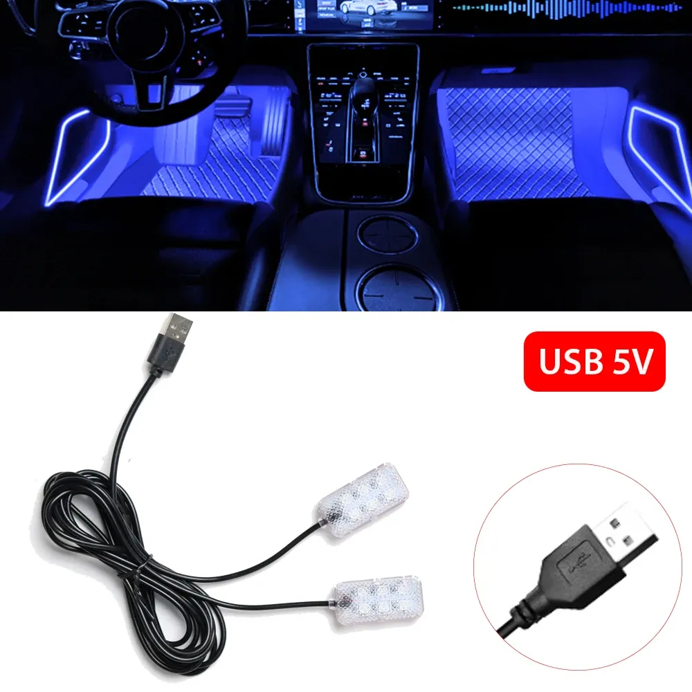 Bande lumineuse LED pour habitacle de voiture, kit d'éclairage d'ambiance rose 13