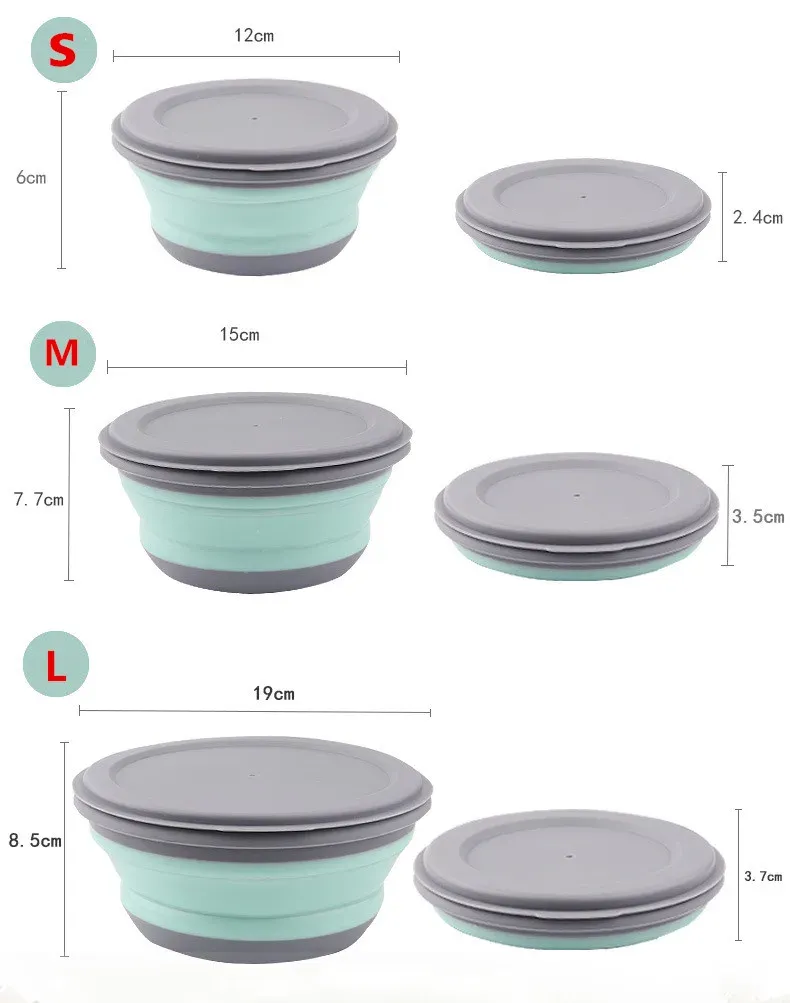 Bols pliants en silicone, mise en situation