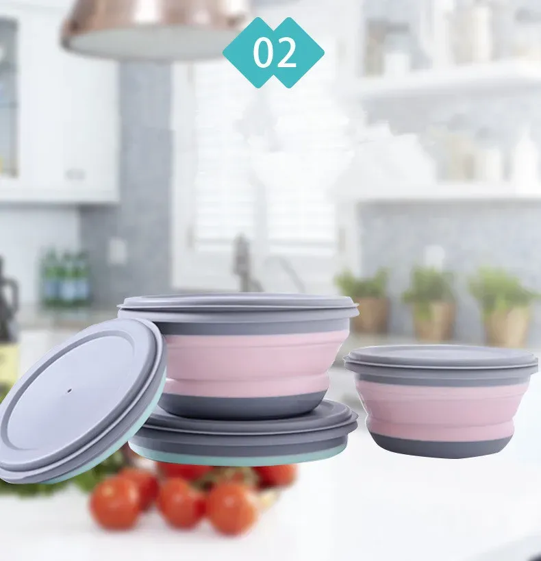 Bols pliants en silicone, finition