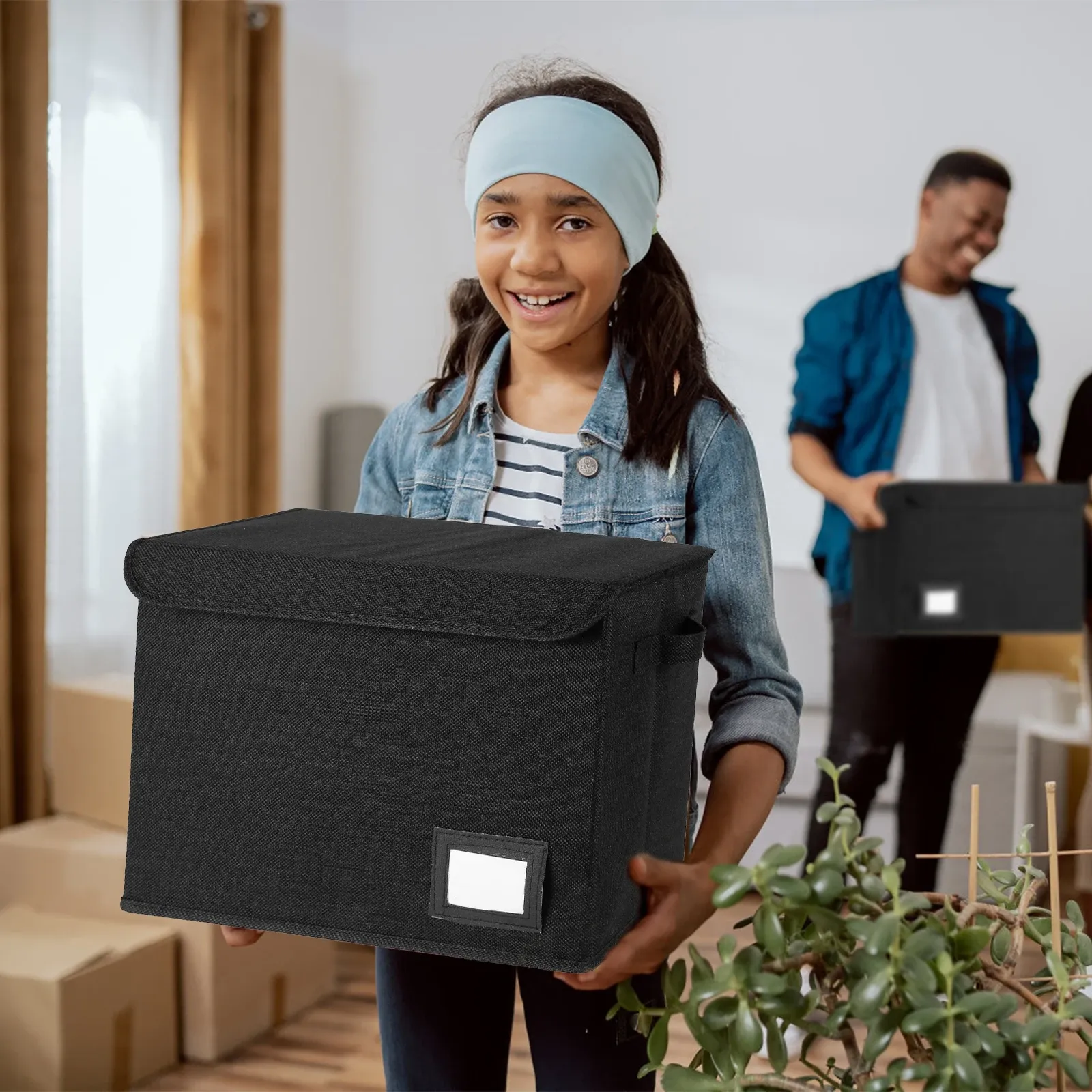 Boîte de rangement pliable pour bandes dessinées, emplacements d'étiquettes