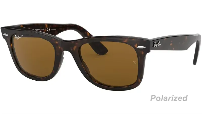 Lunettes de soleil RayBan Original Classic 2140 / 2140F Wayfarer, monture carrée, verres en verre polarisés avec protection UV, livrées dans leur boîte 11