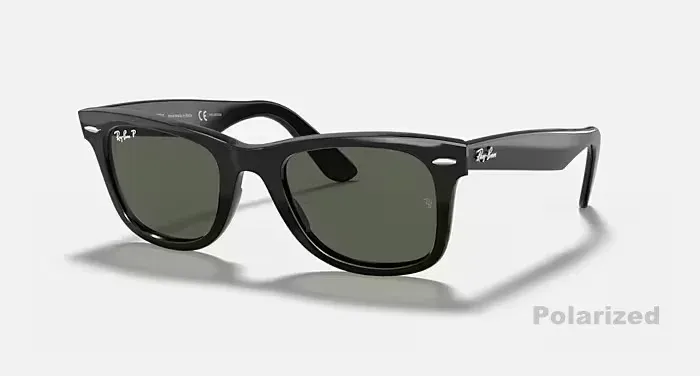 Lunettes de soleil RayBan Original Classic 2140 / 2140F Wayfarer, monture carrée, verres en verre polarisés avec protection UV, livrées dans leur boîte 8