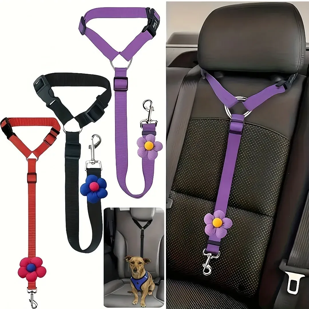Ceinture de sécurité pour chien avec laisse intégrée - Image 1