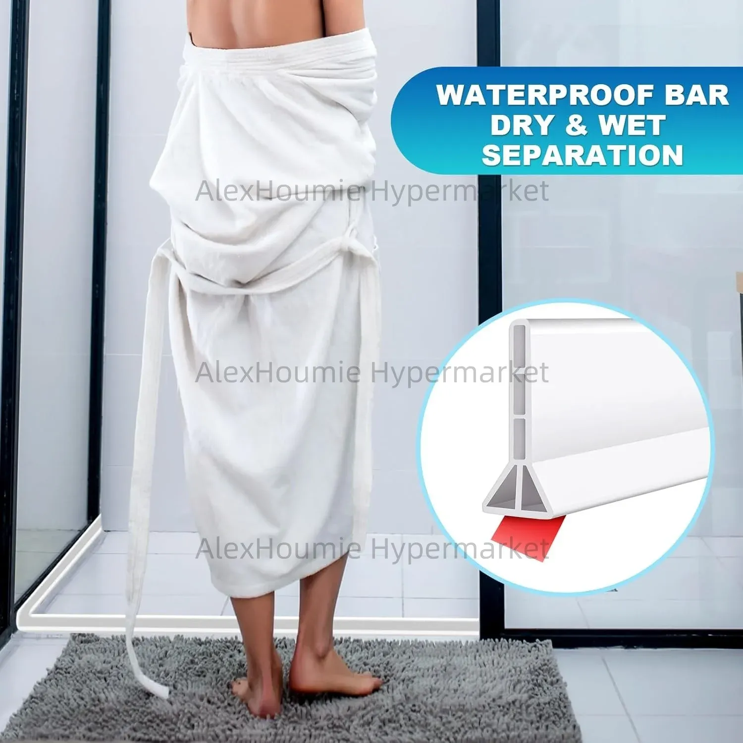 Bouchon de douche pliable, 10 cm de haut, protection anti-éclaboussures 6