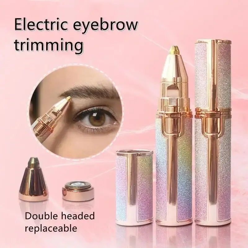 Épilateur électrique 2 en 1 portable pour femme, rasoir pour sourcils et duvet du visage, rechargeable, indolore 5