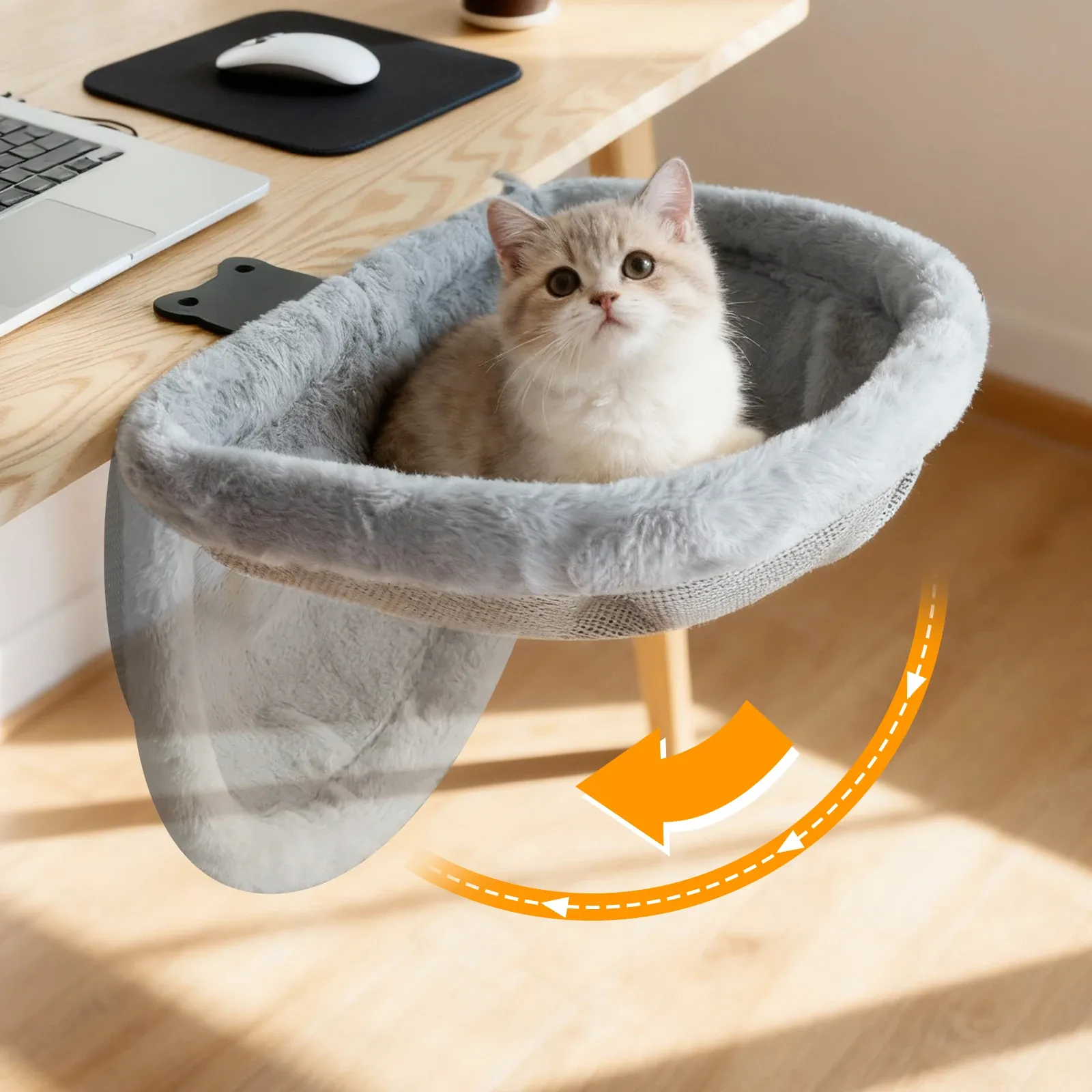 Lit de bureau pour chat, finitions