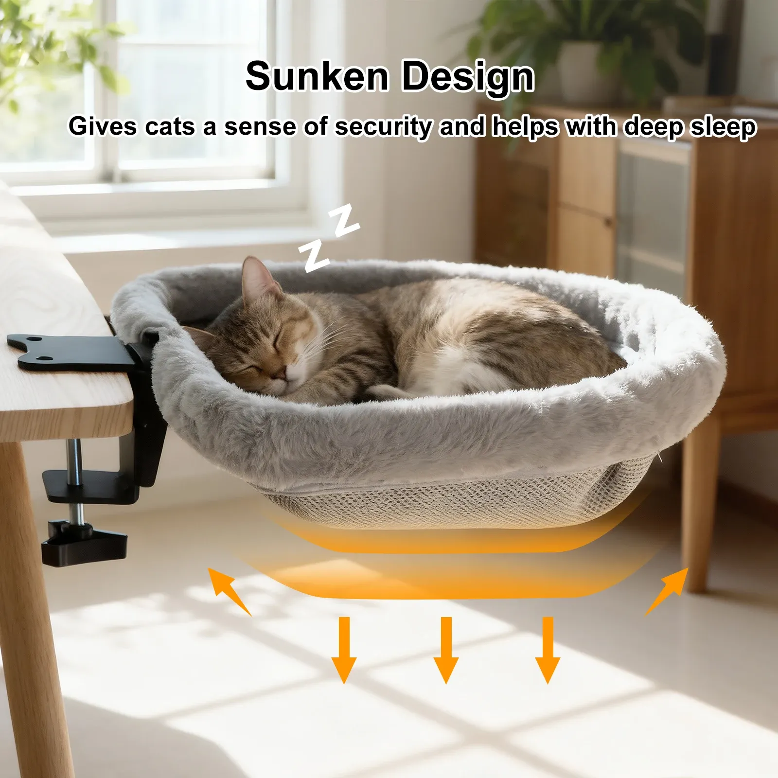 Lit de bureau pour chat, lifestyle