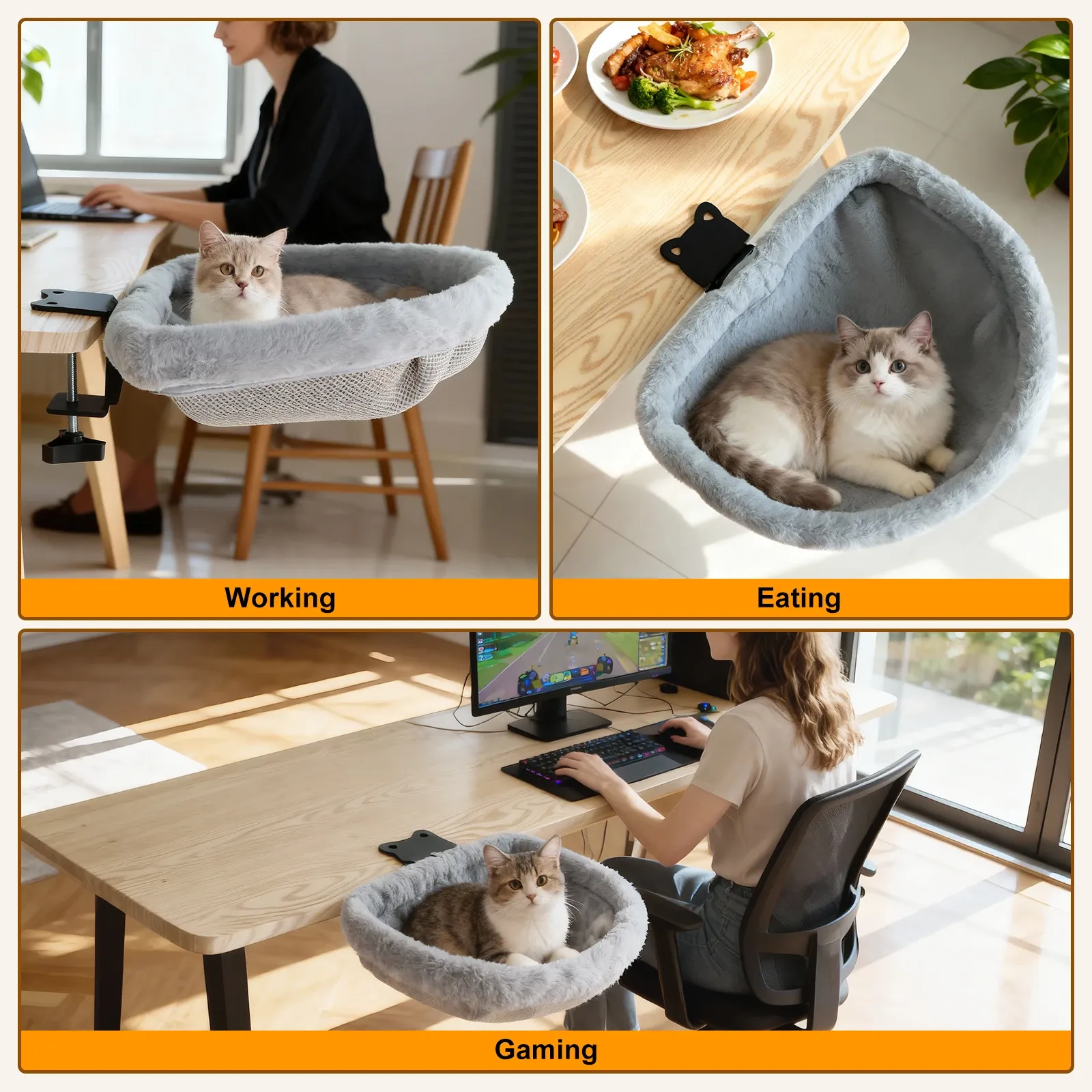 Lit de bureau pour chat, confort