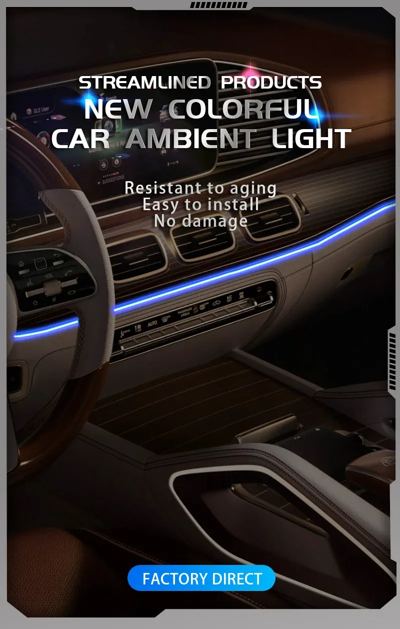 Bande lumineuse LED RGB pour intérieur de voiture