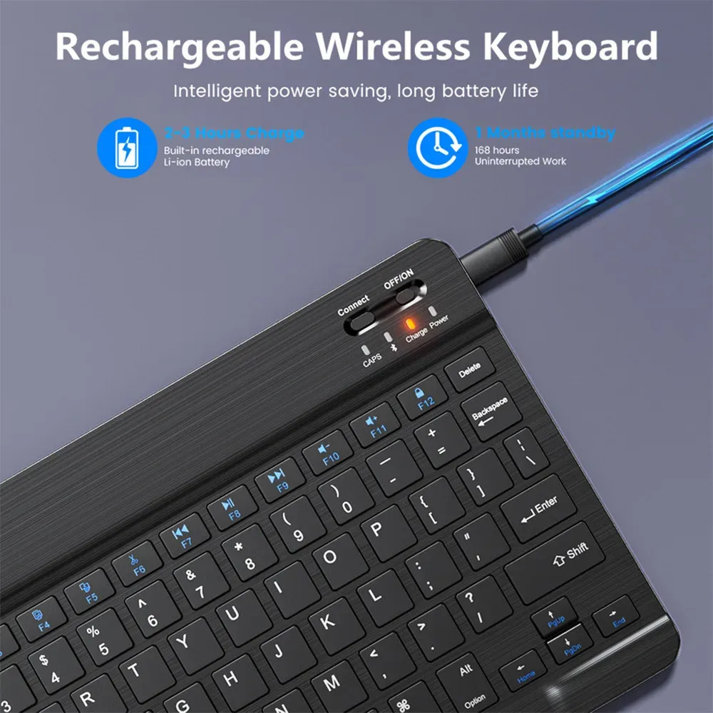 Clavier et souris sans fil Bluetooth compatibles iOS, Android, Windows, tablette, iPad Air, iPad mini et iPad Pro 5