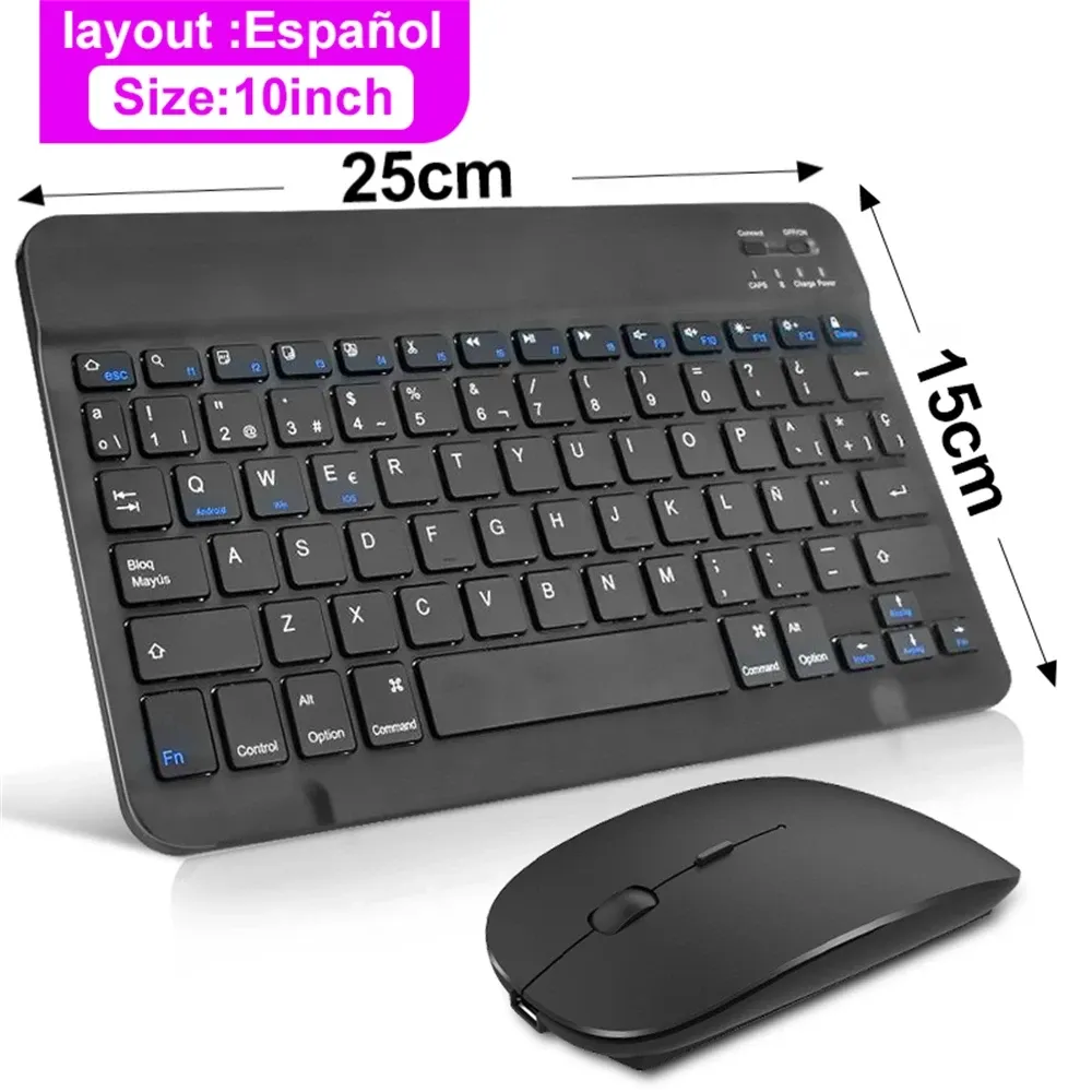 Clavier et souris sans fil Bluetooth compatibles iOS, Android, Windows, tablette, iPad Air, iPad mini et iPad Pro 18