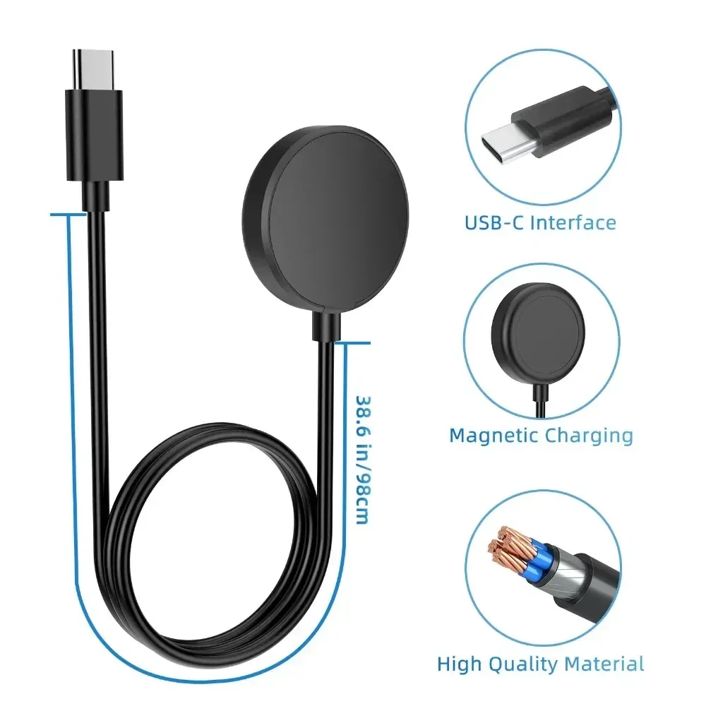 Chargeur USB-C pour Samsung Galaxy Watch 7/6/6 Classic/5/5 Pro/4/4, accessoires de montre connectée, chargeur de remplacement 2