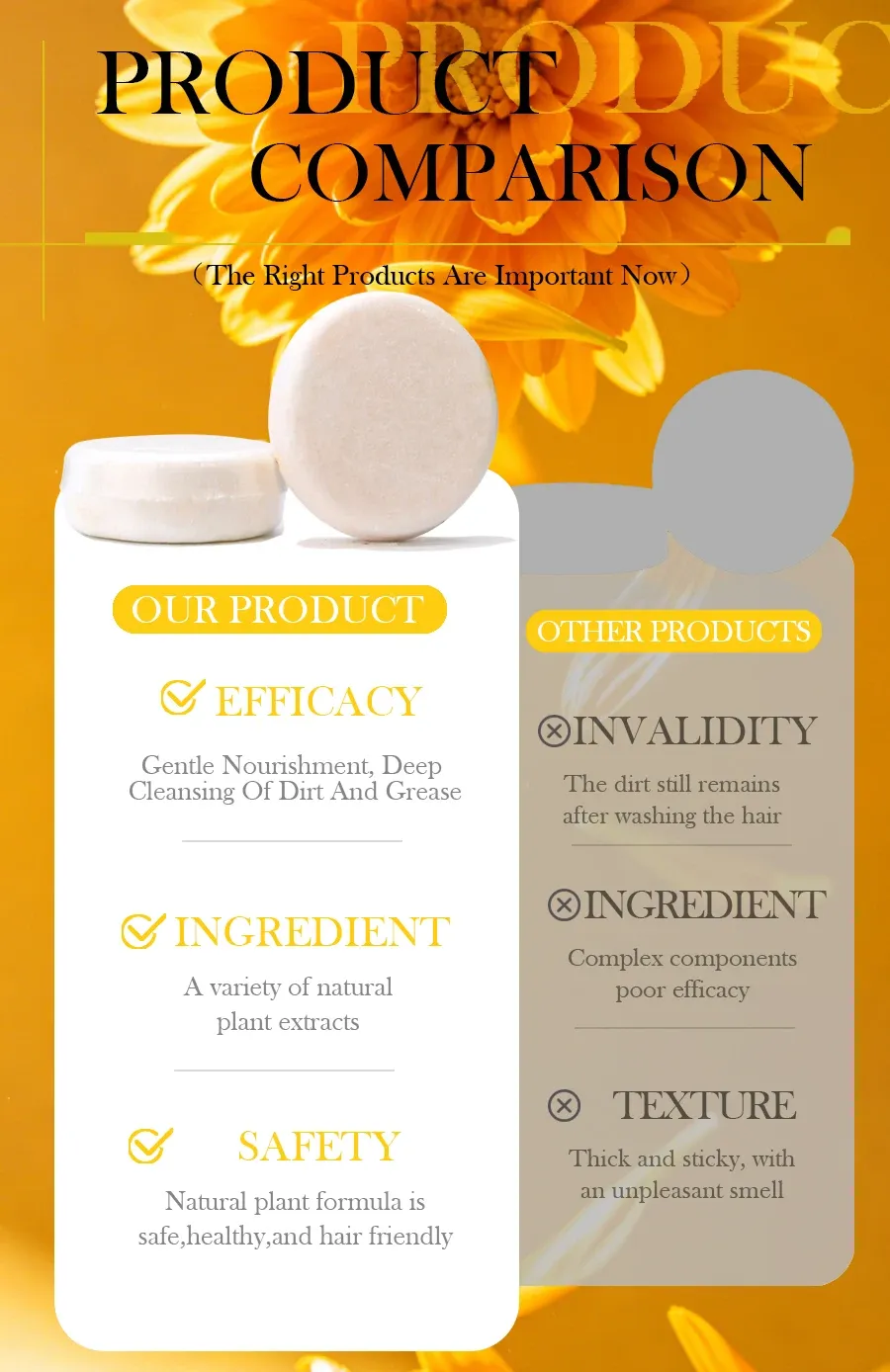 Savon shampooing végétal, texture et formule