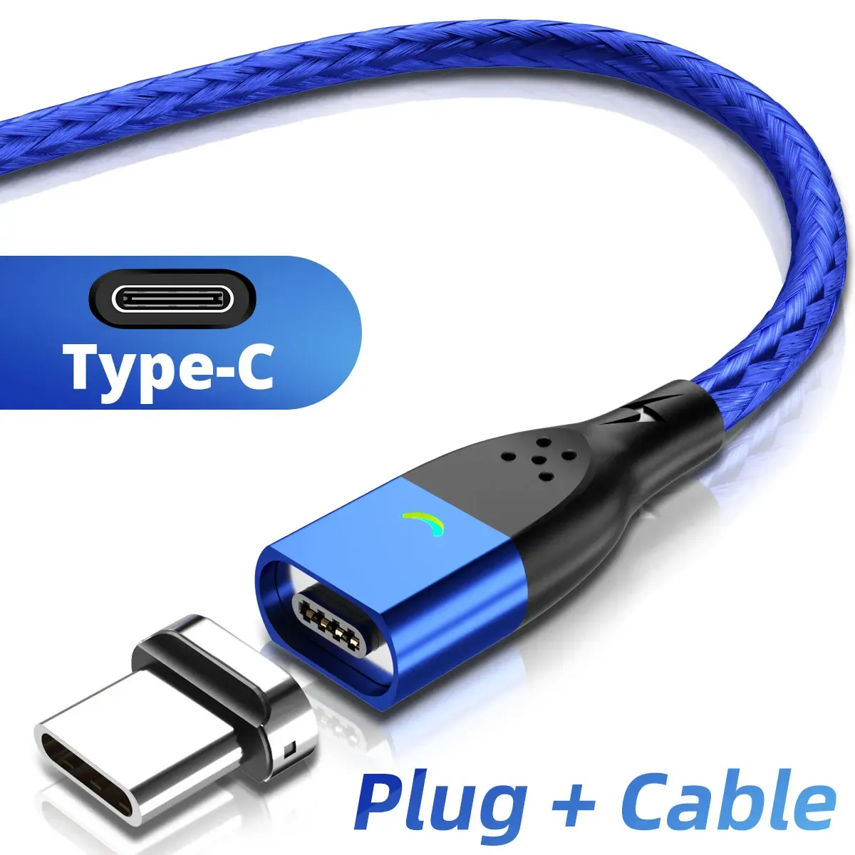 Câble magnétique USB 3A à charge rapide, avec connecteur USB-C et Micro USB 15