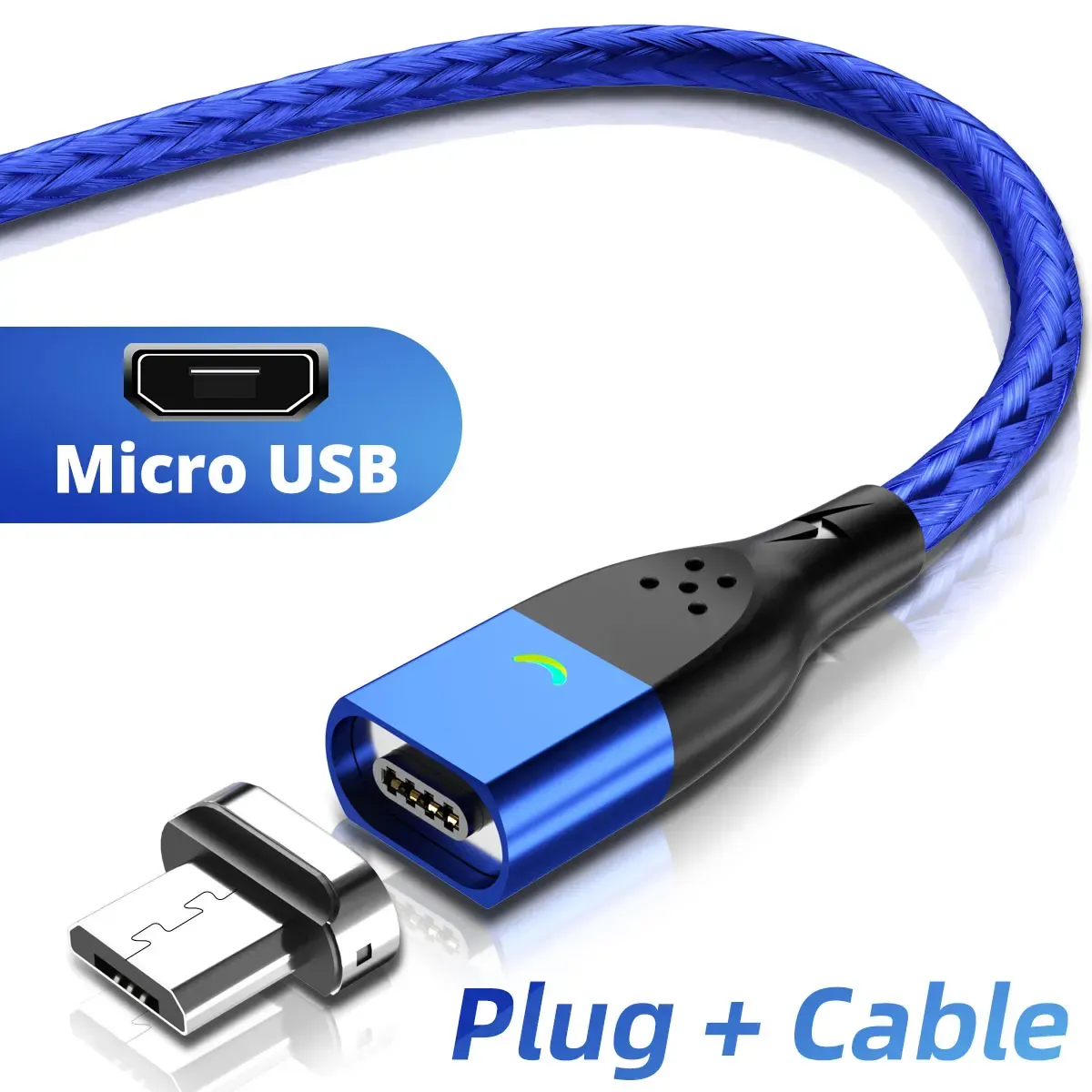 Câble magnétique USB 3A à charge rapide, avec connecteur USB-C et Micro USB 14