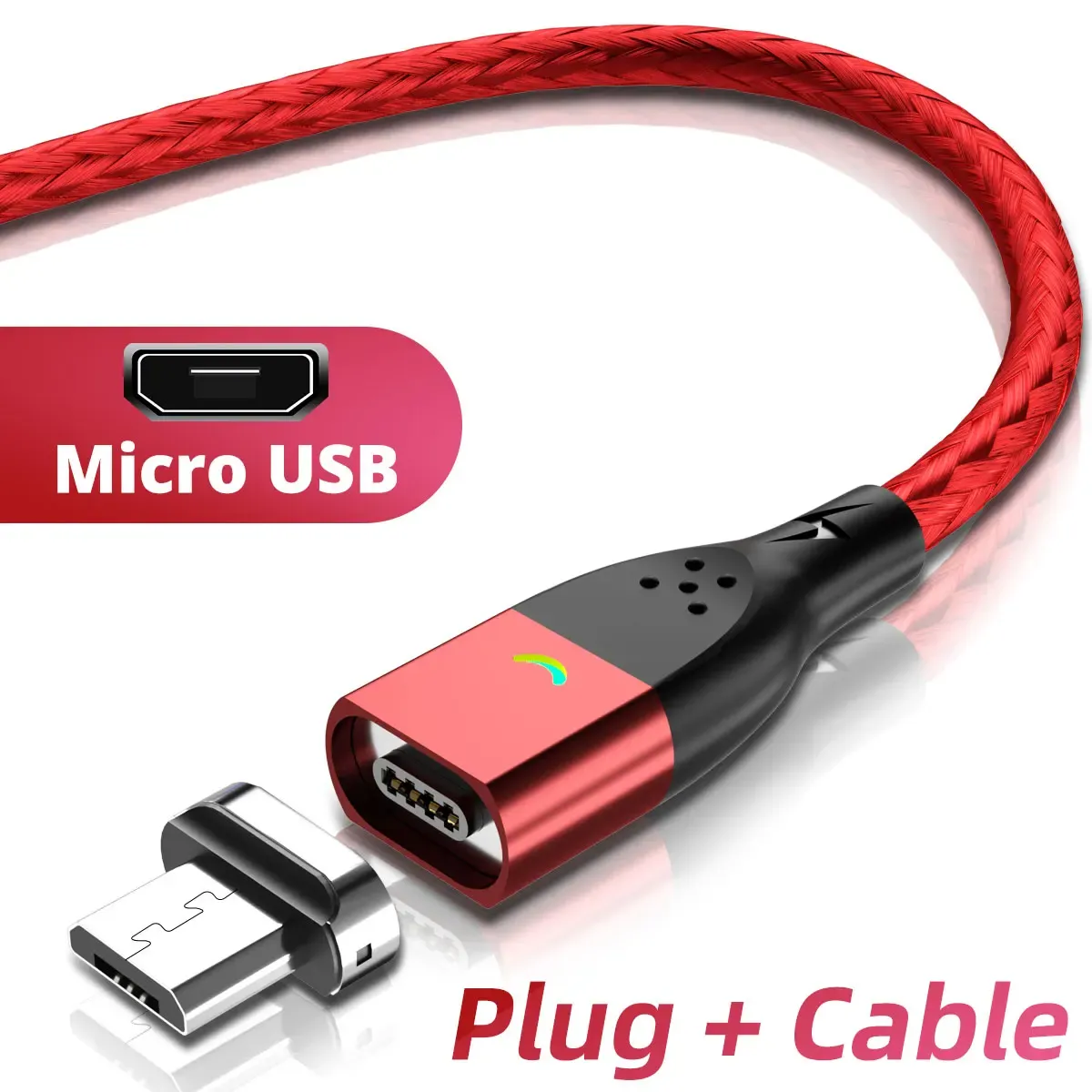 Câble magnétique USB 3A à charge rapide, avec connecteur USB-C et Micro USB 11