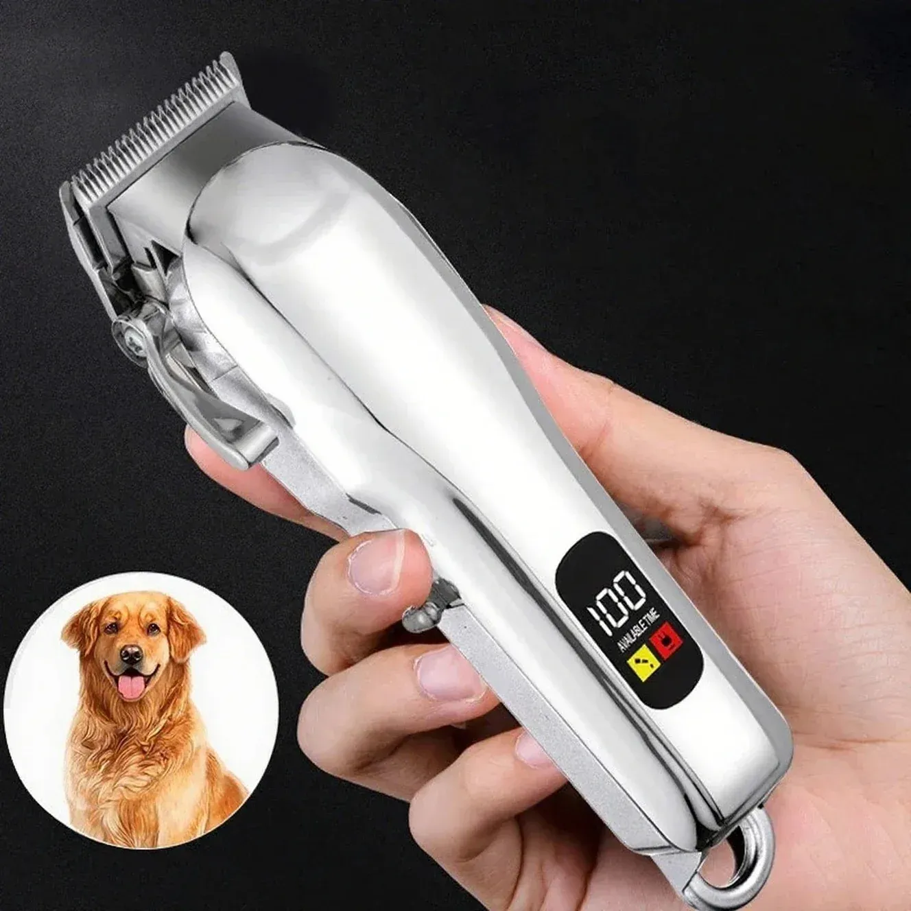 Tondeuse électrique professionnelle sans fil à faible bruit pour chiens, chats et autres animaux de compagnie