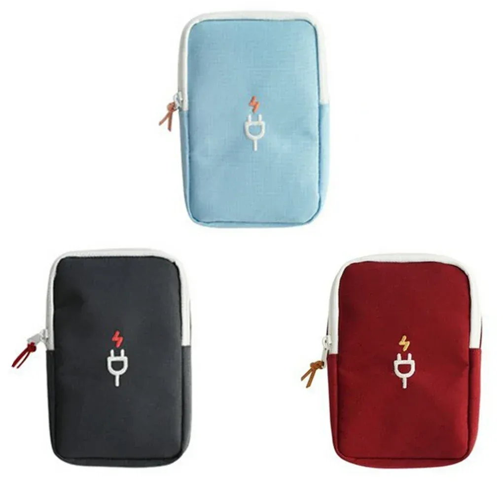 Sac de rangement portable pour accessoires de voyage, câbles et batterie externe USB 5