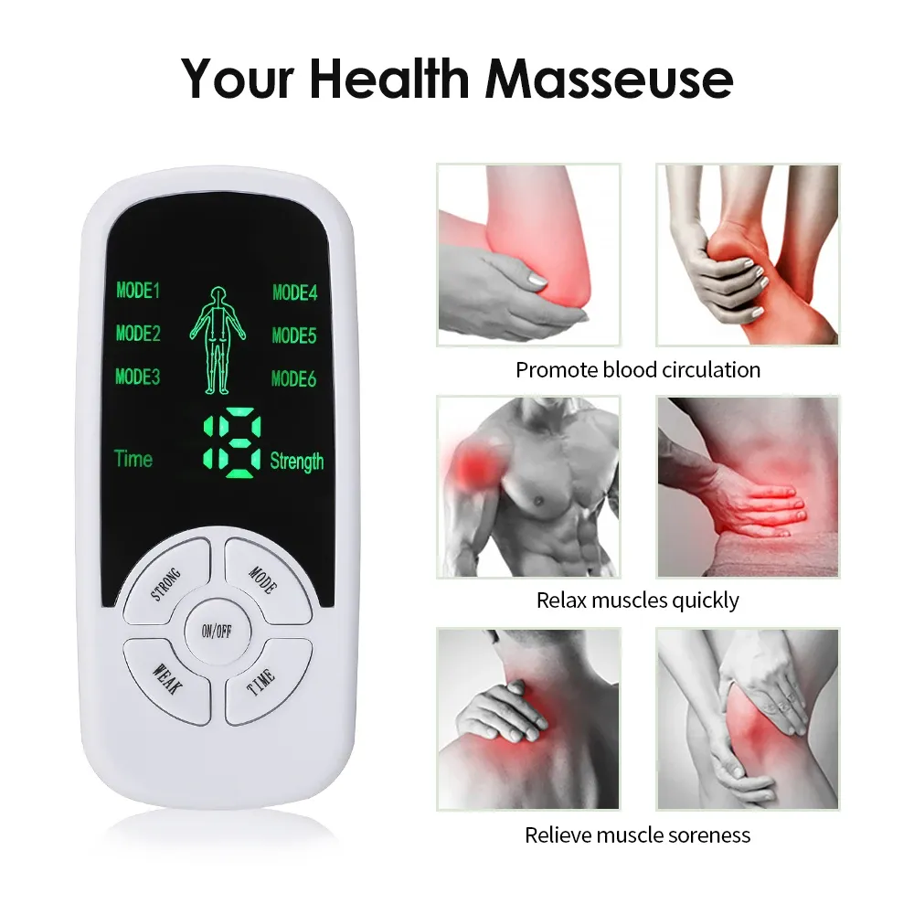 Machine de massage TENS à impulsions, électrostimulateur musculaire pour la relaxation du cou et du dos 4