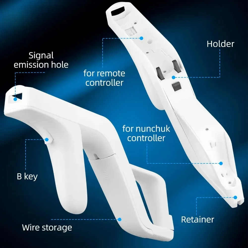 VIKEFON Pistolet détachable pour manette Wii Zapper, accessoire de jeu neuf (1 pièce) 2