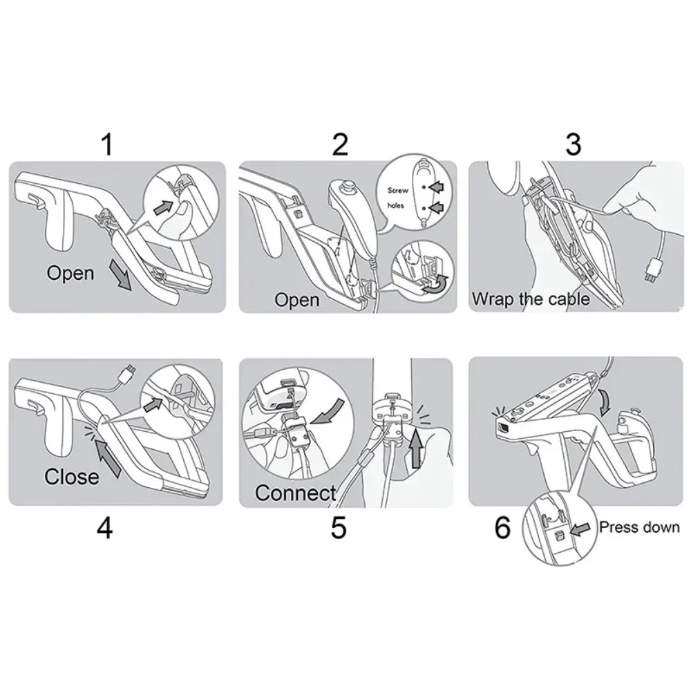 VIKEFON Pistolet détachable pour manette Wii Zapper, accessoire de jeu neuf (1 pièce) 6