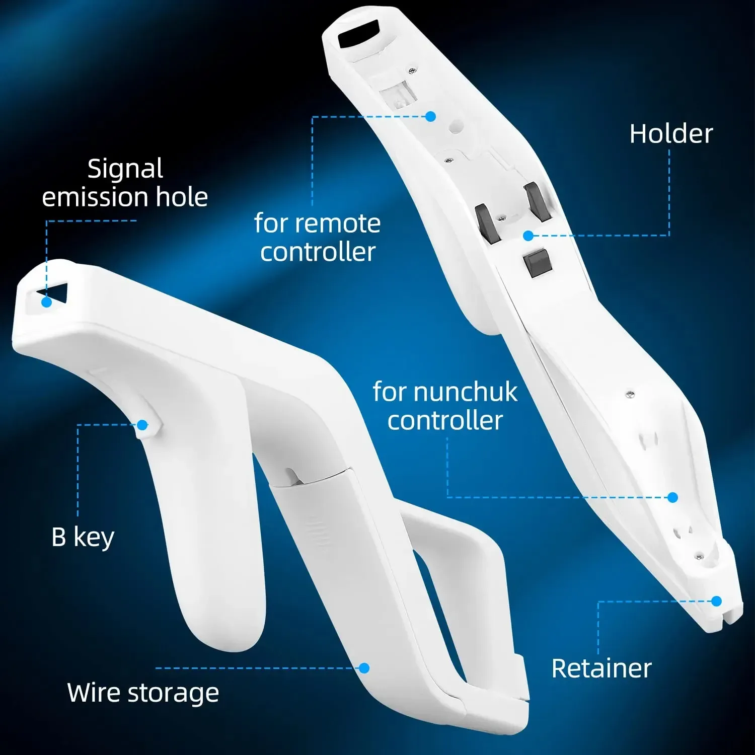 Vue détaillée du pistolet Wii Zapper