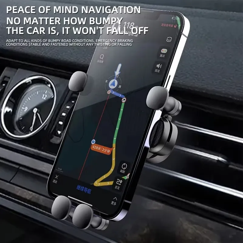 Support de téléphone universel pour voiture à gravité, compatible iPhone 13/12 et Xiaomi 6
