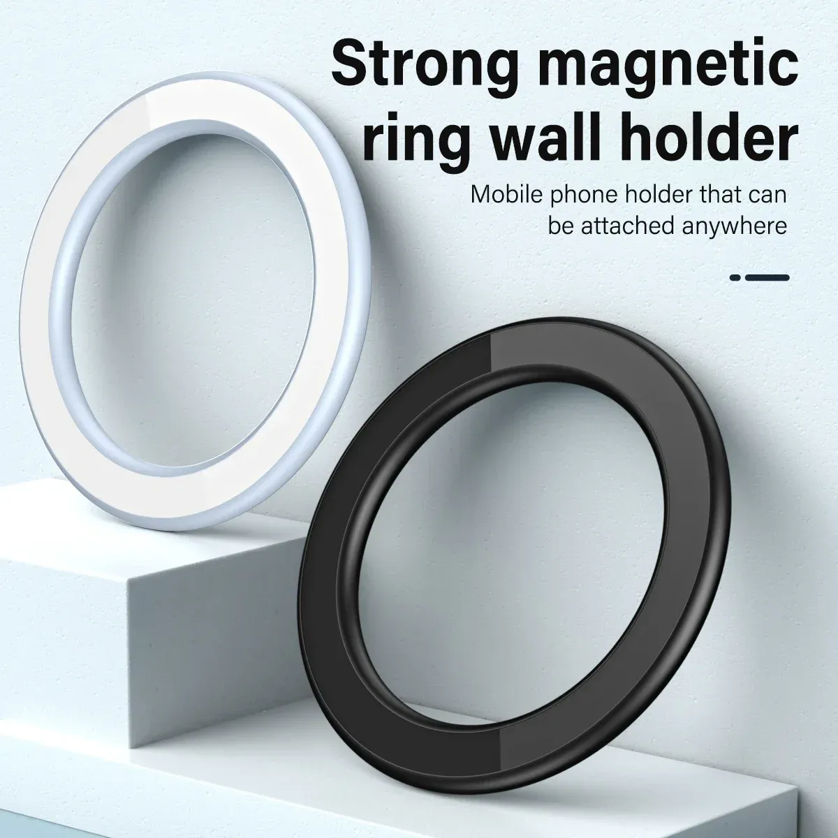 Anneau de support magnétique pour iPhone 14, 13 et 12, compatible MagSafe, support mural et de voiture universel 2
