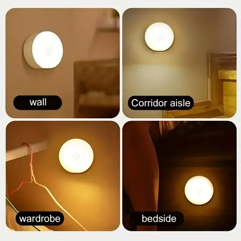 Veilleuse LED sans fil avec détecteur de mouvement pour chambre à coucher et escalier 4