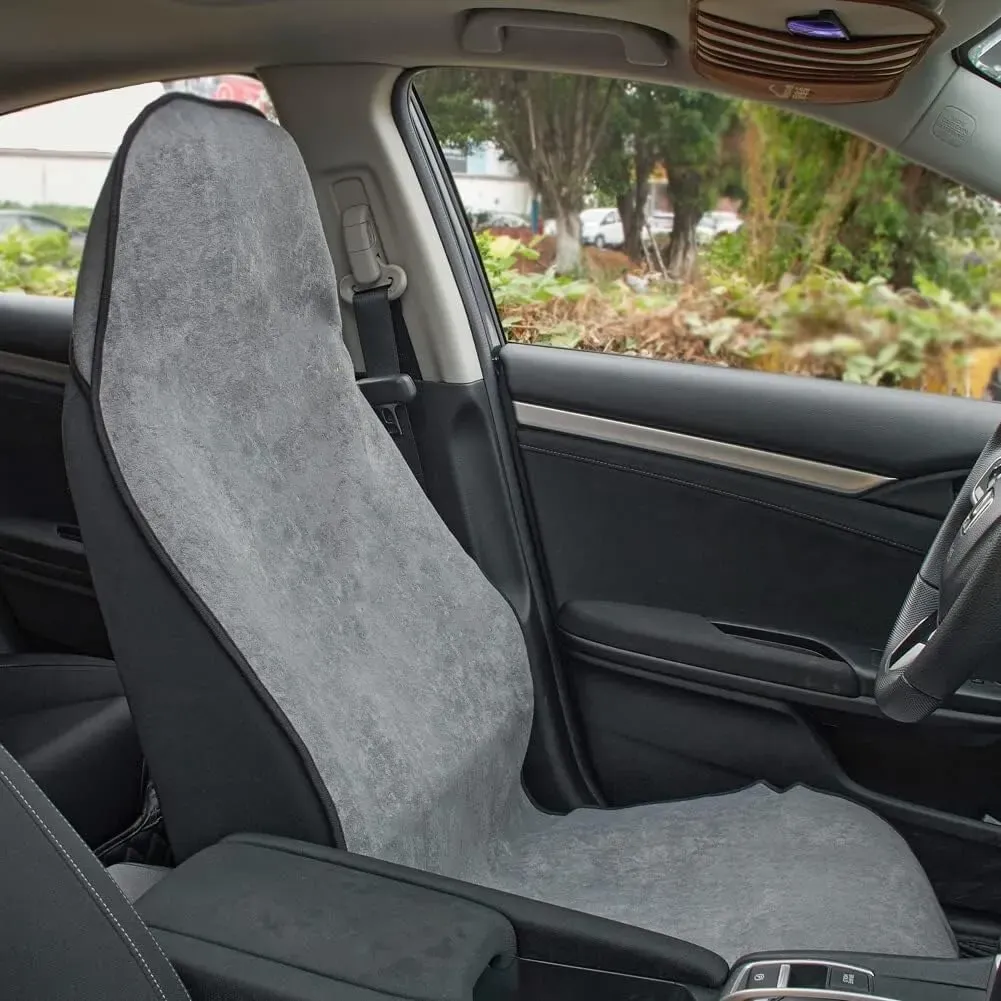 Housse de siège de voiture imperméable avec serviette anti-transpiration, ajustement universel et siège baquet antidérapant 2