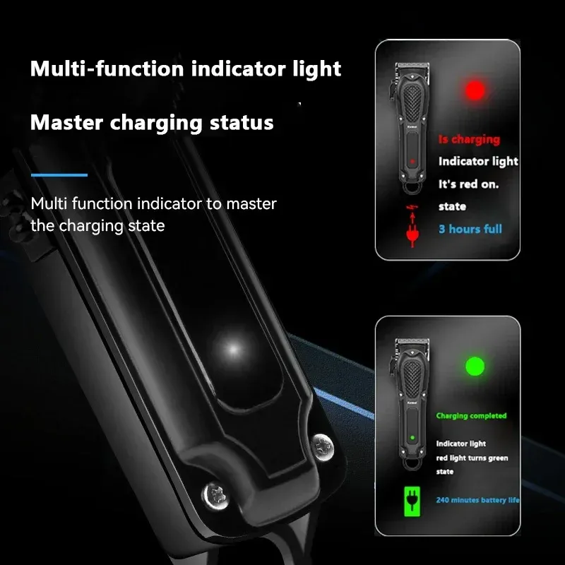 Tondeuse à cheveux Kemei 1071 rechargeable par USB, sans fil, pour homme 2